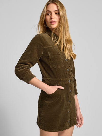Jake*s Casual Minikleid in Cord-Optik mit Brusttaschen Oliv 3