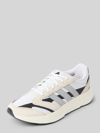 Produktfoto, Sneaker mit Schnürverschluss von adidas Sportswear in Weiß und Schwarz mit Material-Mix, abgerundete Spitze, Label-Detail, strukturierte Sohle, Absatzhöhe 5 cm, Schafthöhe 7 cm, Schaftweite 6 cm