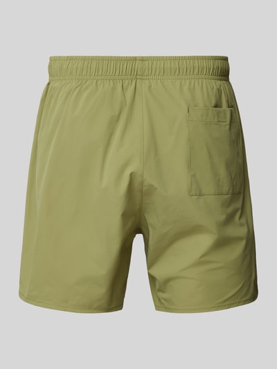 BOSS Relaxed Fit Badeshorts mit Label-Print Modell 'Iconic' Khaki 3