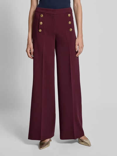 SEDUCTIVE Marlenehose mit Zierknöpfen Modell 'BRIDGET' Bordeaux 4