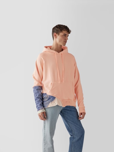 Greg Lauren Hoodie mit Kontrasteinsätzen  Rosa 4