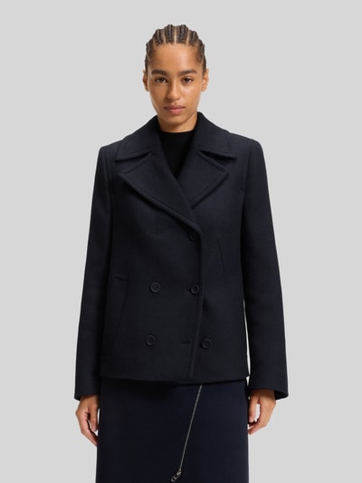 BOSS Kurtka o kroju regular fit z mieszanki wełny Granatowy 4