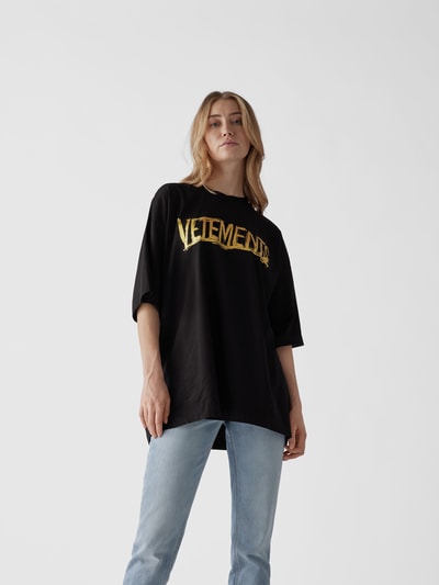 VETEMENTS Oversized T-Shirt mit Prints Schwarz 6