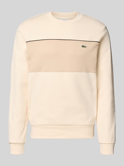 Produktfoto, Regular Fit Sweatshirt aus reiner Baumwolle von Lacoste in Two Tone Optik mit Rundhals, Label Patch, gerippten Abschlüssen.