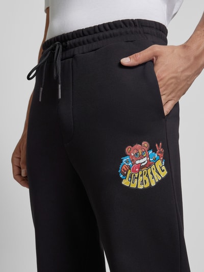 Iceberg Sweatpants mit Motiv-Print Modell 'PANTALONE' Black 3