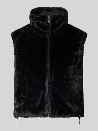 Produktfoto, schwarze Regular Fit Weste mit Wende-Funktion Modell 'DANA' von ONLY, glänzende glatte Textur, Damen Weste