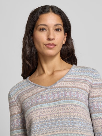 Christian Berg Woman Gebreide pullover met ribboorden Middengrijs gemêleerd - 3