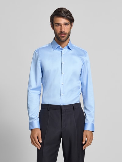 Jake*s Super slim fit zakelijk overhemd met kentkraag Lichtblauw - 4