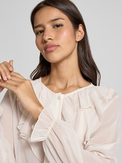 FREE/QUENT Regular Fit Bluse mit Rüschen Modell 'Ditte' Offwhite 3