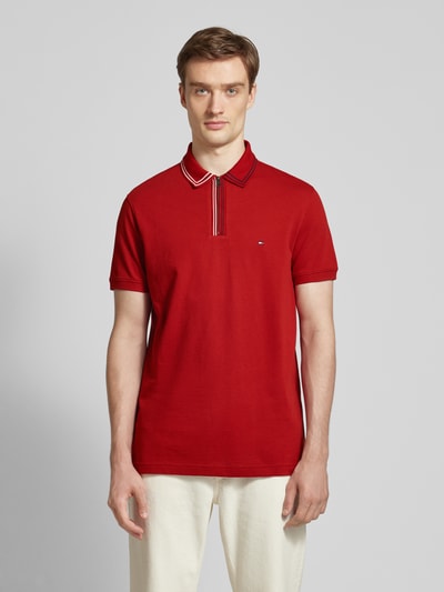 Tommy Hilfiger Regular Fit Poloshirt mit Logo-Stitching Dunkelrot 4