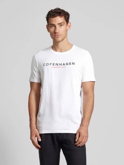 Lindbergh T-Shirt mit Label-Print Modell 'Copenhagen' Weiss 4