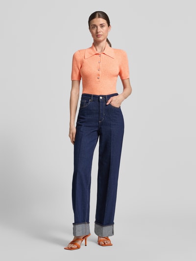 Essentiel Antwerp Slim Fit Poloshirt aus Baumwoll-Mix Modell 'JABRIC' Orange Melange 1
