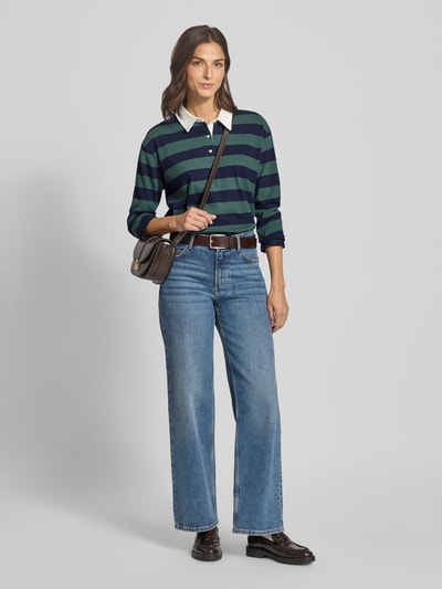 GAP Bluzka z długim rękawem z kołnierzykiem polo Ciemnozielony 1