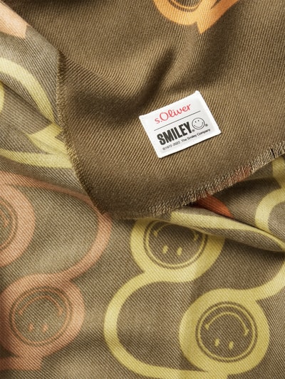 s.Oliver RED LABEL Schal mit Smiley®-Prints Khaki 3