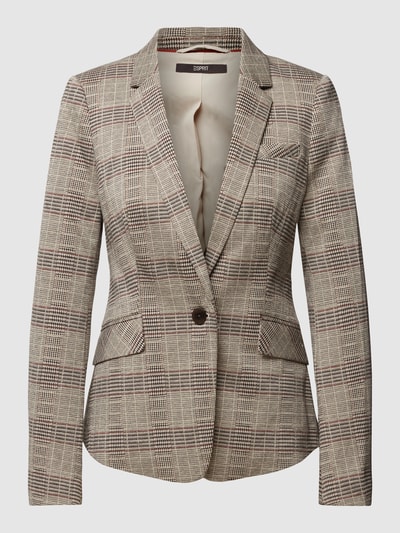 Esprit Collection Blazer met pied-de-poule-motief Lichtgrijs - 2