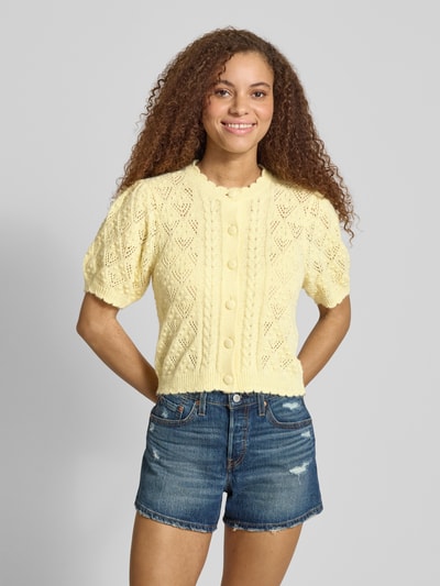 Levi's® Kardigan o kroju regular fit z mieszanki bawełny Pastelowy żółty 4