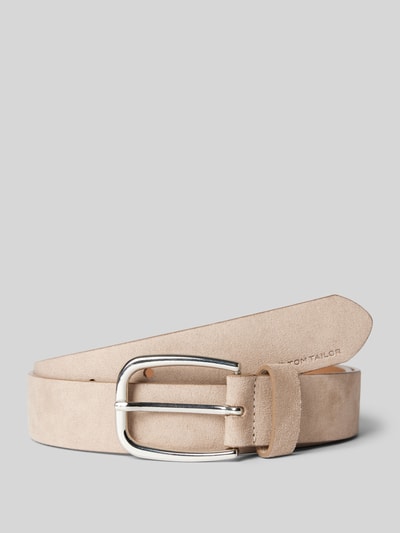 Tom Tailor Leren riem in effen design, model 'JESSICA' Taupe - 1