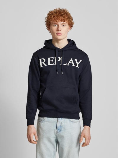 Replay Hoodie mit Label-Print Marine 4