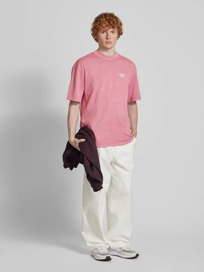 Pegador T-Shirt mit Label-Print Altrosa 1