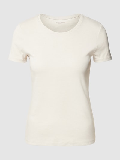 Montego T-shirt met ronde hals Beige gemêleerd - 2