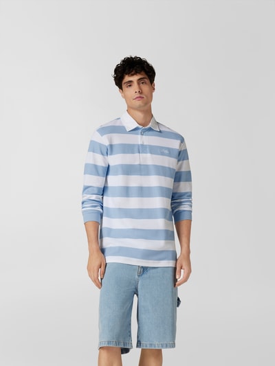 Drôle de Monsieur Poloshirt mit Streifenmuster Hellblau 4