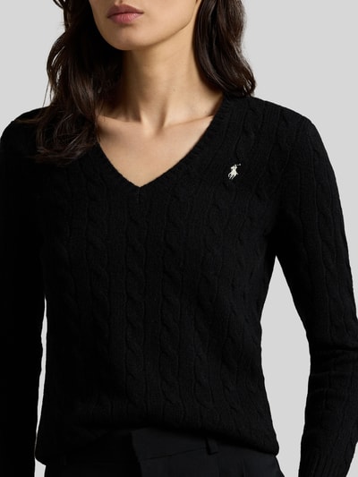 Polo Ralph Lauren sweter w kroju regular fit z mieszanki wełny z domieszką kaszmiru Czarny 3