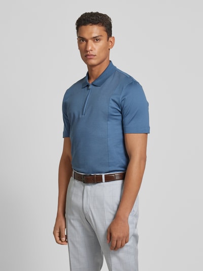 BOSS Slim Fit Poloshirt mit Reißverschluss Blau 4