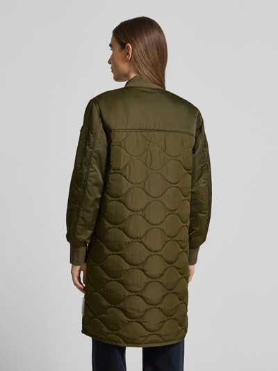 Marc O'Polo Długi bluzon o kroju regular fit ze stójką Khaki 5
