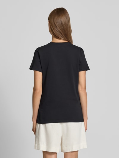 Lauren Ralph Lauren T-Shirt mit Stitching und Rundhalsausschnitt Modell 'KATLIN' Black 5