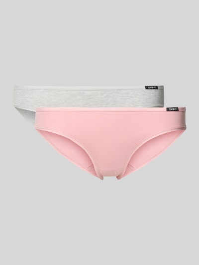 Skiny Slipy o kroju slim fit z mieszanki bawełny w zestawie 2 szt. Różowy 1