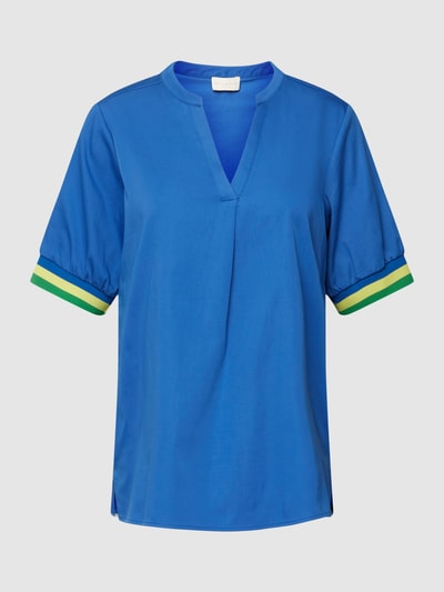 Milano Italy Blouseshirt met serafinohals Koningsblauw - 2