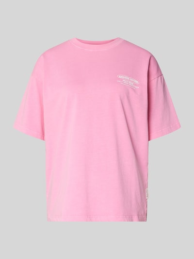 Produktfoto, Oversized T-Shirt mit Logo-Print von ANOTHER COTTON LAB in Rosa, reine Baumwolle, Rundhalsausschnitt, lockerer Schnitt