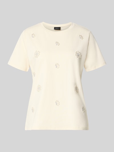 s.Oliver BLACK LABEL Slim Fit T-Shirt aus Baumwoll-Mix Beige 2