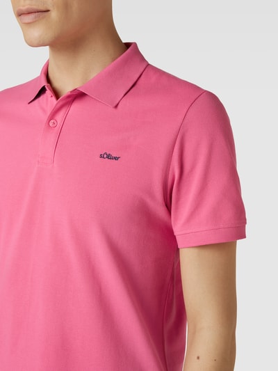 s.Oliver RED LABEL Koszulka polo z wyhaftowanym logo Mocnoróżowy 3