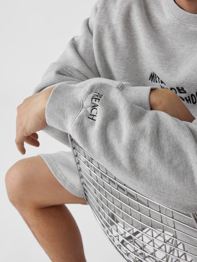 Preach Oversized Sweatshirt mit Label-Stitching Mittelgrau Melange 3