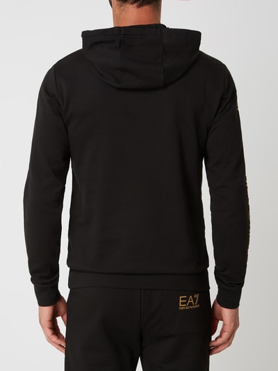 EA7 Emporio Armani Hoodie mit Logo-Prints in Metallic-Optik  Black 5