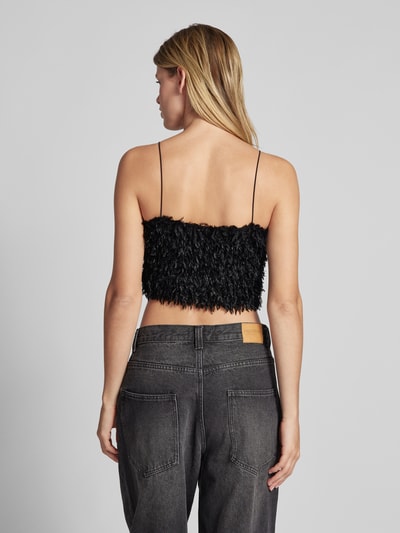 Only Crop Top mit Federn Modell 'FEATHER' Black 5