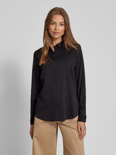 Fransa Overhemdblouse met overhemdkraag, model 'justina' Zwart - 4