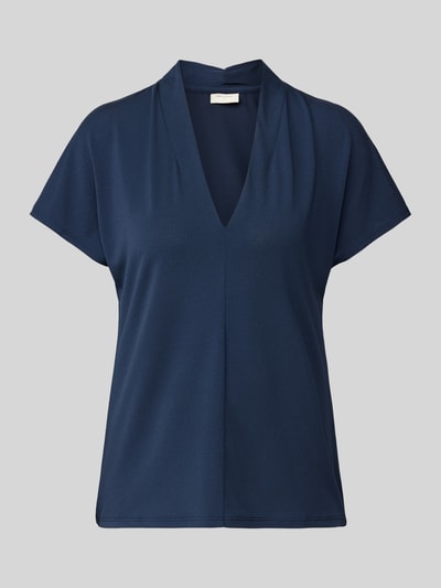 FREE/QUENT Blouseshirt met opstaande kraag, model 'Yrsa' Marineblauw - 2