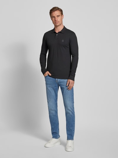 BOSS Orange Regular Fit Poloshirt mit Label-Detail Black 1