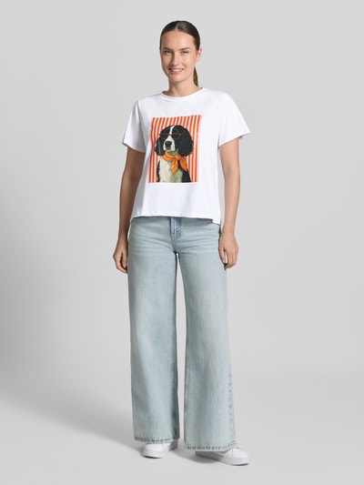 ZABAIONE T-shirt met motiefprint model 'Do44g' Wit - 1