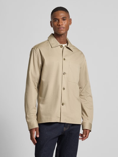 SELECTED HOMME Regular Fit Hemdjacke aus reiner Baumwolle Modell 'TATE' Offwhite 4