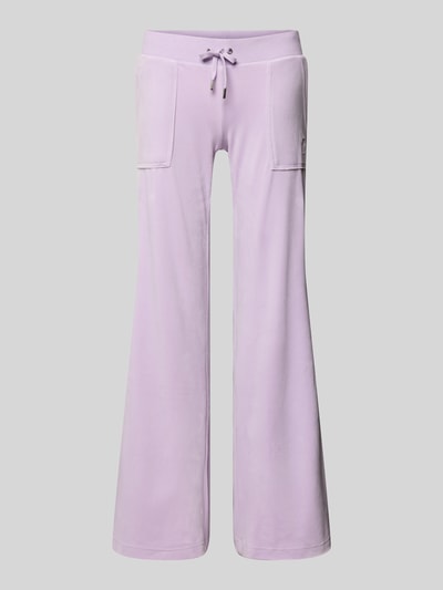 Produktfoto, Low Rise Sweatpants met steekzakken model 'LAYLA' van Juicy Couture van lila stretch-materiaalmix met elastische taille