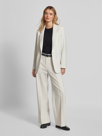 Marc Cain Wide leg pantalon met vaste persplooien Ecru - 1