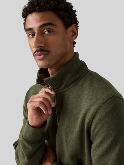 Levi's® Regular Fit Troyer aus reiner Baumwolle Oliv 3