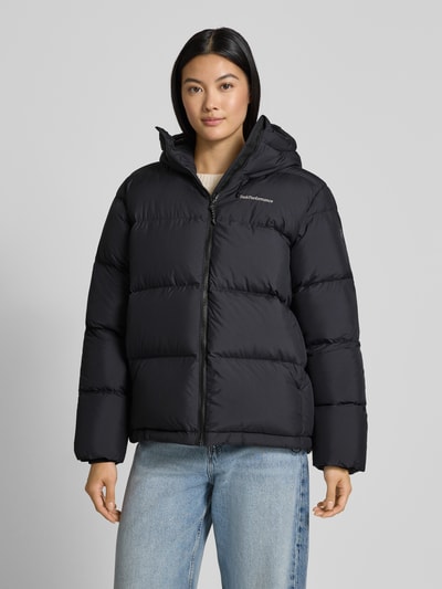 PEAK PERFORMANCE Regular fit gewatteerd jack met logostitching, model 'Rivel' Zwart - 4