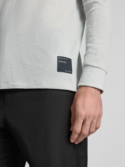 Tom Tailor Denim Regular fit shirt met lange mouwen en wafelstructuur Lichtgrijs - 3