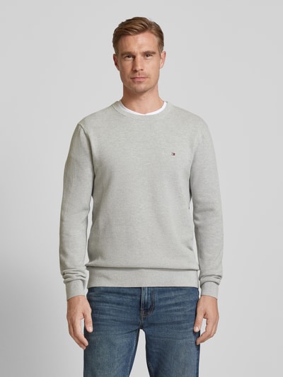 Tommy Hilfiger Strickpullover mit Rundhalsausschnitt Hellgrau 4