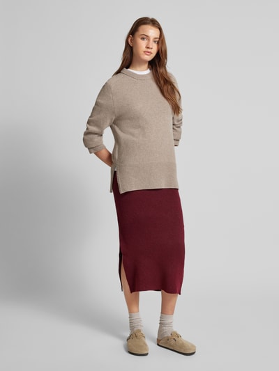 Vero Moda Midi-Strickrock mit Gehschlitz Modell 'WHITNEY' Bordeaux 1