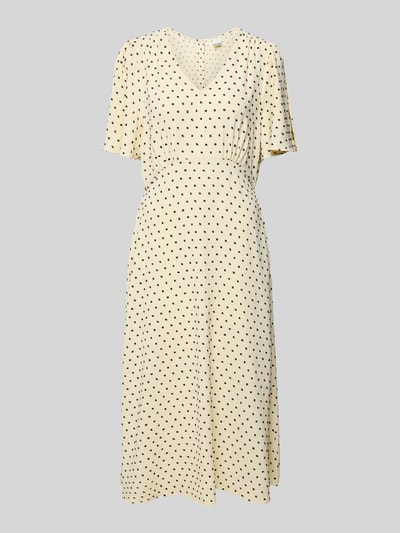 ICHI Midikleid mit V-Ausschnitt Modell 'ZABBY' Beige 2